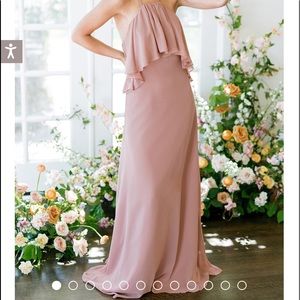 revelry ferrah chiffon dress in blushing bride